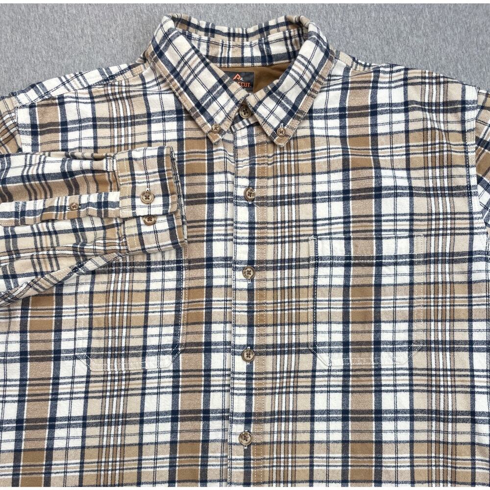 Ridgecut Shirt Mens XL Plaid 100% Cotton Flannel Toughwear Casual Button Down